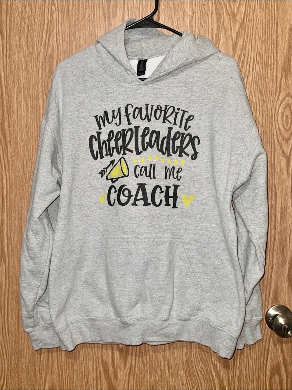 My Favorite Cheerleaders Call Me Coach Graphic Hoodie Sz Lg